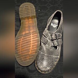 Dr. Martens Textured Black and White Loafers